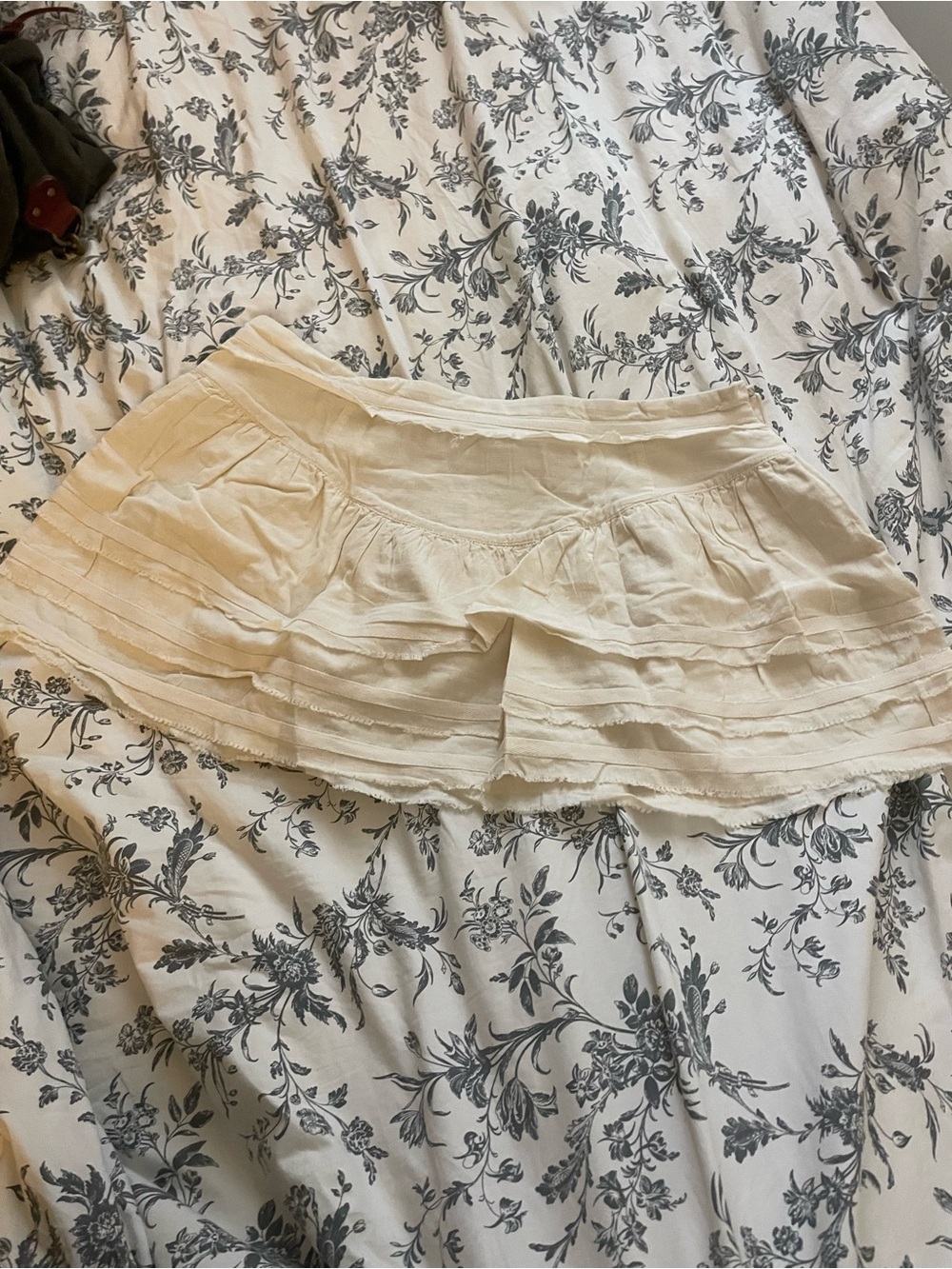 Urban Outfitters Cream Tiered Mini Skirt